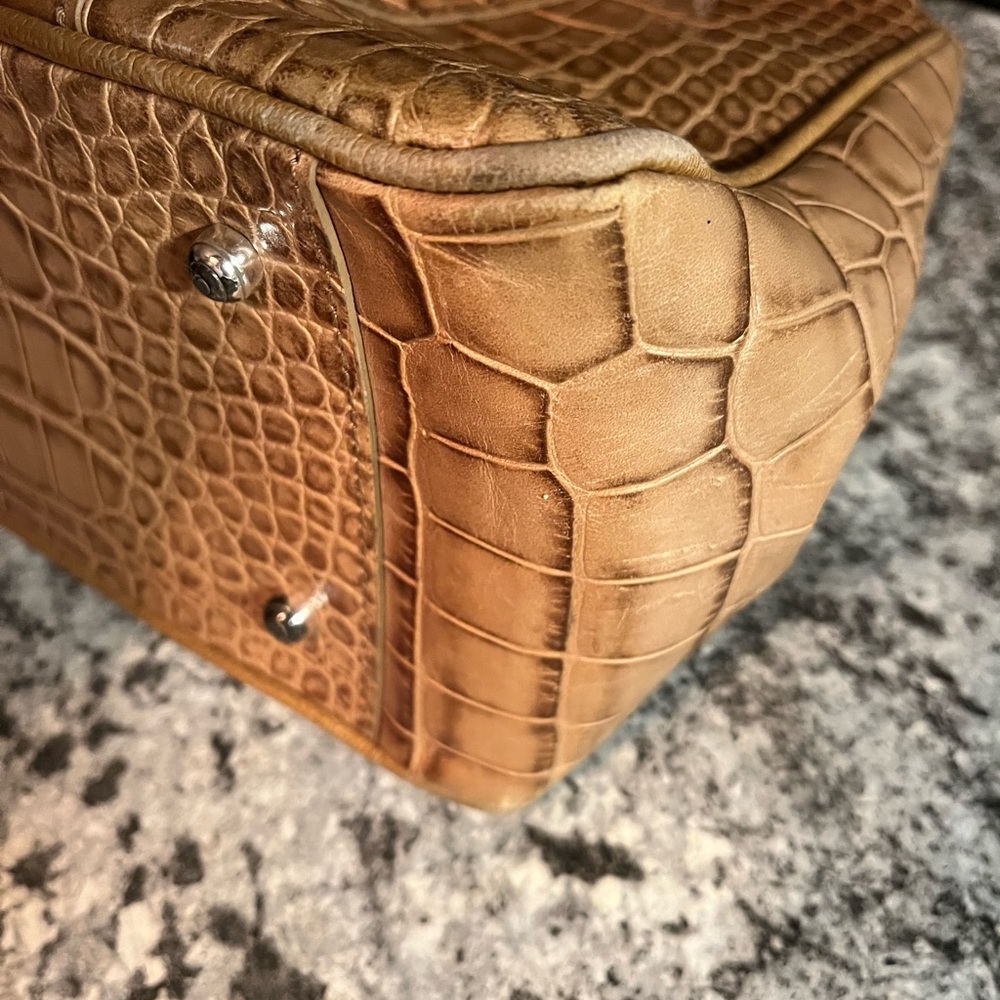 Brighton Crocodile Pattern Triple Compartment Bro… - image 7